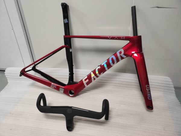 Factor Ostro Vam 02 Road Racing Frame T1000 700C Road Car Frame Set Custom Painted Carbon Fiber Frame with Handlebars